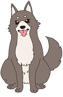リクのイラスト お座りをしている